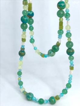 Preview: Edelsteinkette in Grün/Türkis