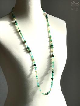 Preview: Edelsteinkette in Grün/Türkis