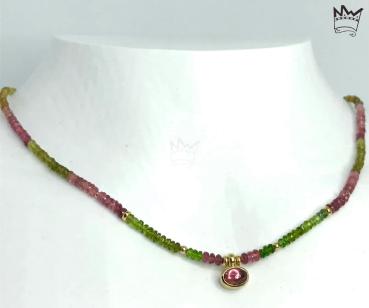 Turmalin Kette in 18kt Gelbgold