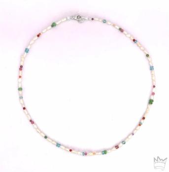 Preview: Perlenkette mit Edelsteinen