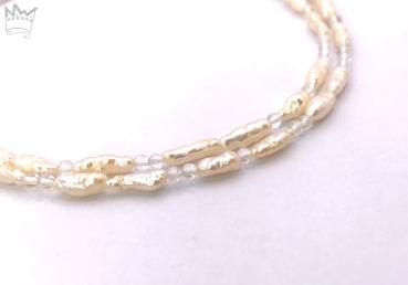 Zarte Perlenkette mit Bergkristall