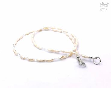 Preview: Zarte Perlenkette mit Bergkristall