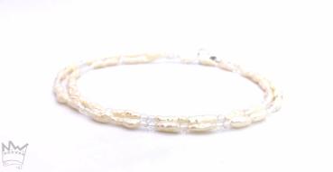 Preview: Zarte Perlenkette mit Bergkristall