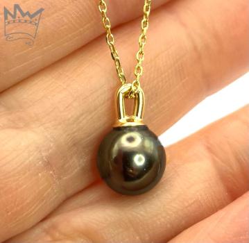 Preview: Tahitiperle Anhänger mit Kette