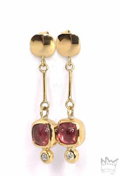 Preview: Turmalin Ohrhänger mit Brillant