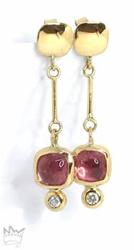 Preview: Turmalin Ohrhänger mit Brillant