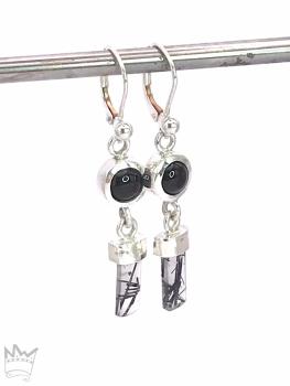 Onyx-Turmalinquarz Ohrhänger