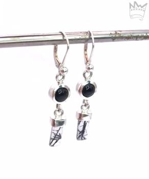 Preview: Onyx-Turmalinquarz Ohrhänger