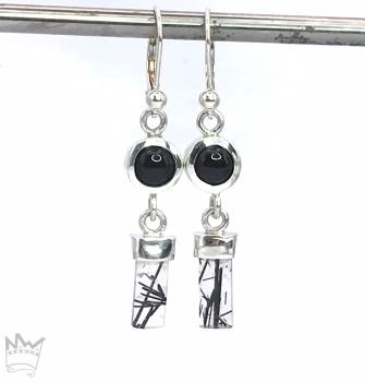 Preview: Onyx-Turmalinquarz Ohrhänger