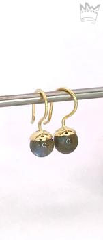 Labradorit Ohrhänger in Gelbgold