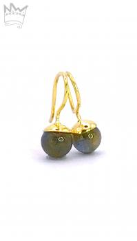 Preview: Labradorit Ohrhänger in Gelbgold