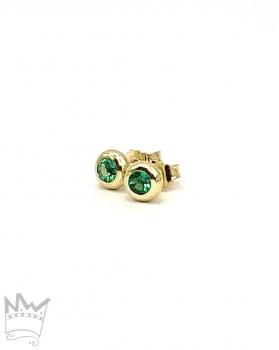 Preview: Smaragd Ohrstecker 14kt Gelbgold