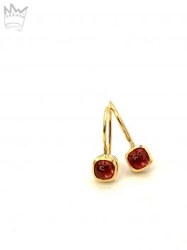 Preview: Rosafarbige Turmalinohrhänger in Gelbgold