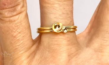 Preview: Schälchenringe - 2er-Set (18kt Gelbgold)