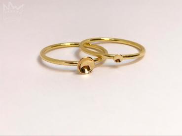 Preview: Schälchenringe - 2er-Set (18kt Gelbgold)