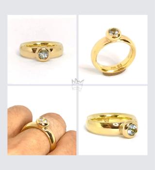 Aquamarin Ring in 18kt Gelbgold
