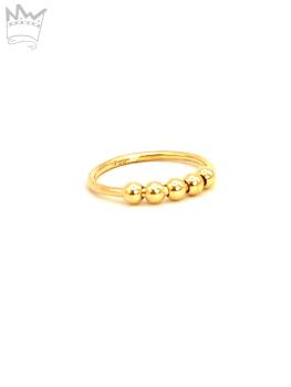 Fidgetring m. 5 Kugel aus 18kt Gelbgold