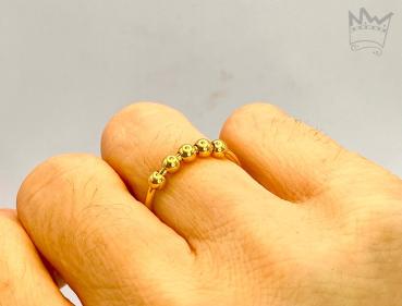 Preview: Fidgetring m. 5 Kugel aus 18kt Gelbgold