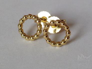 Ohrstecker in Form von Kugelringen aus 750er Gelbgold