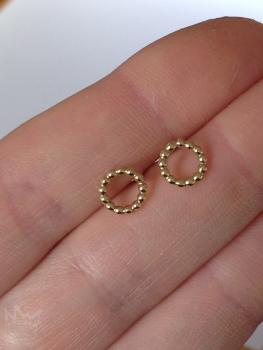 Preview: Ohrstecker in Form von Kugelringen aus 750er Gelbgold