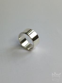 Preview: Breiter gerader Bandring aus Silber