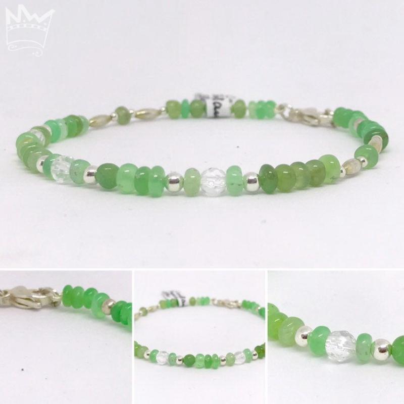 Chrysopras / Bergkristallarmband