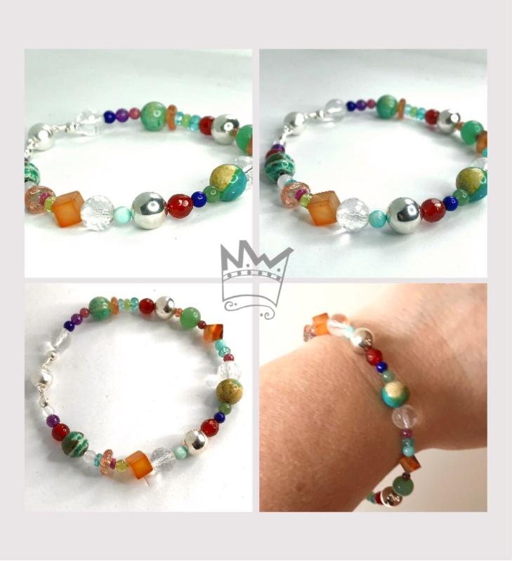 Kunterbuntes Edelsteinarmband
