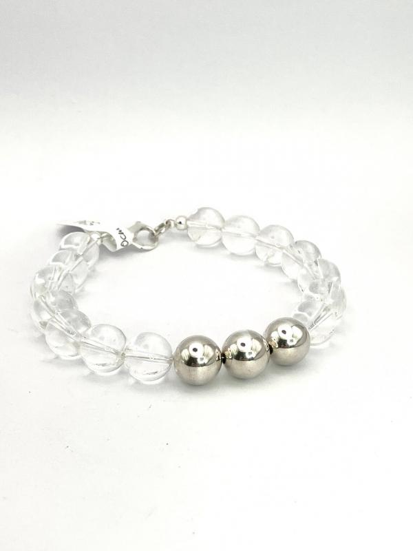 Bergkristall Armband mit Silberkugeln