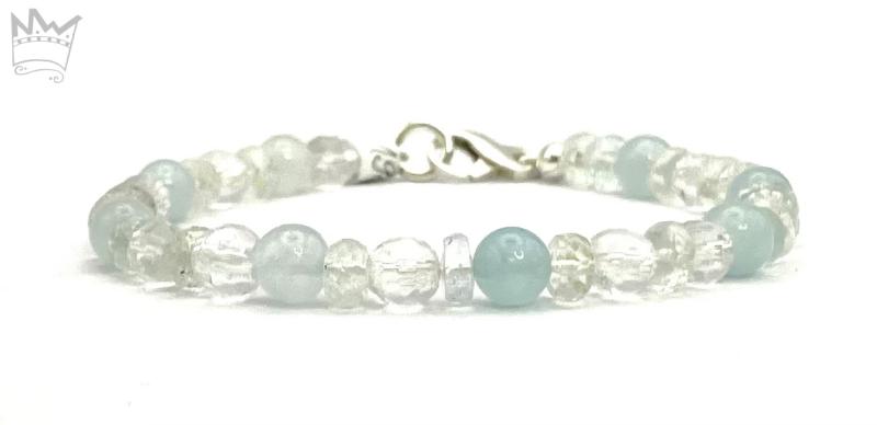 Aquamarin- Bergkristall Armband