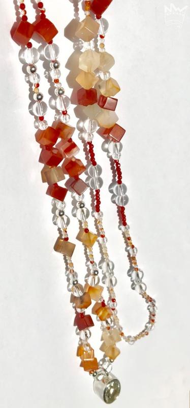 Karneol mit Bergkristall Kette