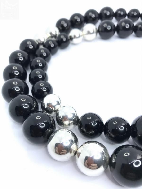 Onyx-Silber-Kette