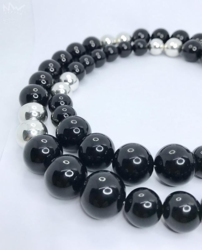 Onyx-Silber-Kette