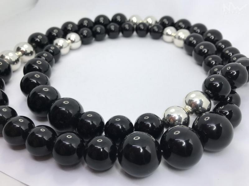 Onyx-Silber-Kette