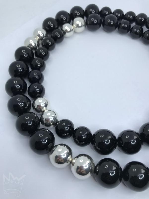 Onyx-Silber-Kette