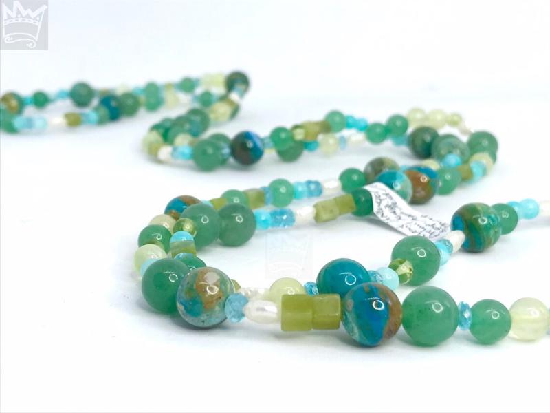 Edelsteinkette in Grün/Türkis