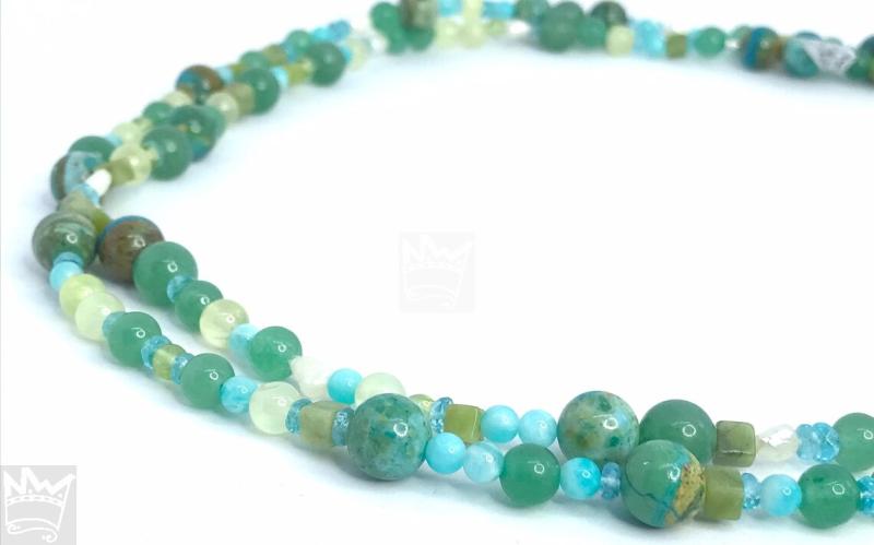 Edelsteinkette in Grün/Türkis