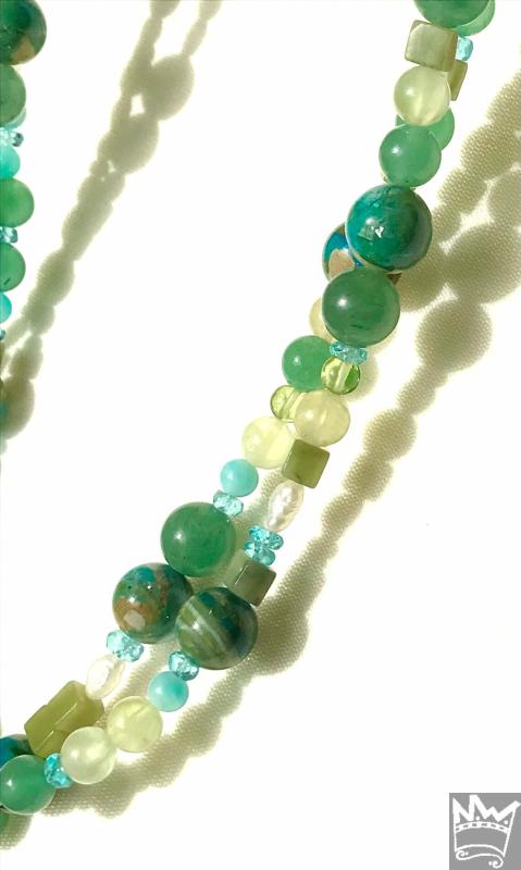 Edelsteinkette in Grün/Türkis