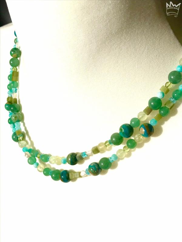 Edelsteinkette in Grün/Türkis