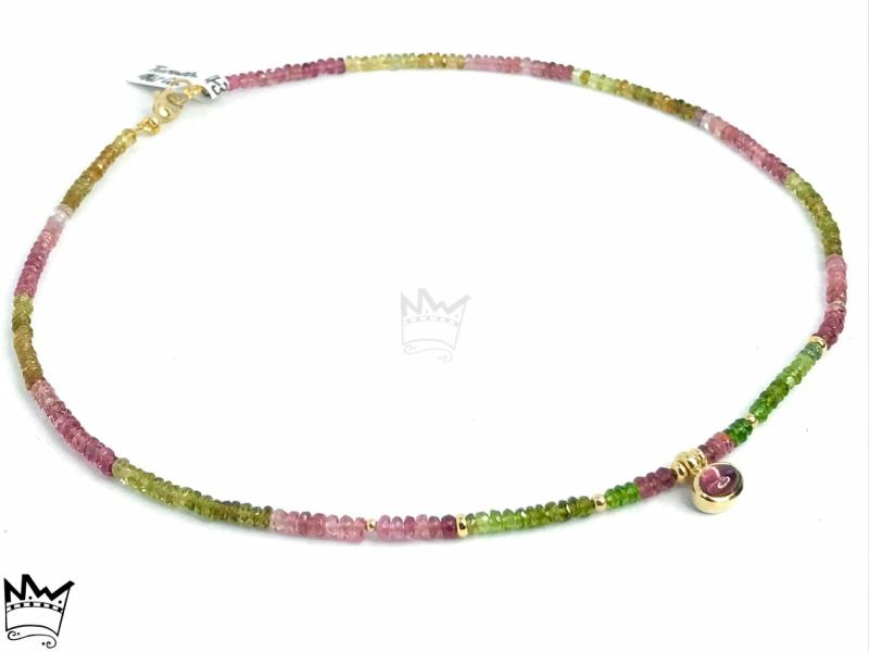 Turmalin Kette in 18kt Gelbgold