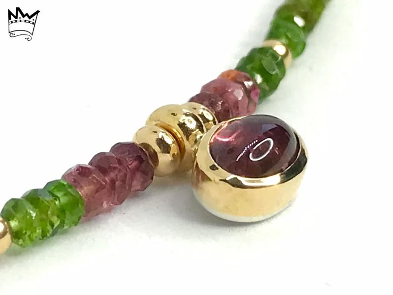 Turmalin Kette in 18kt Gelbgold