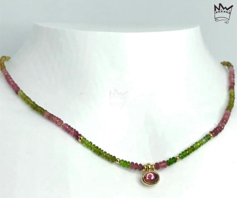 Turmalin Kette in 18kt Gelbgold