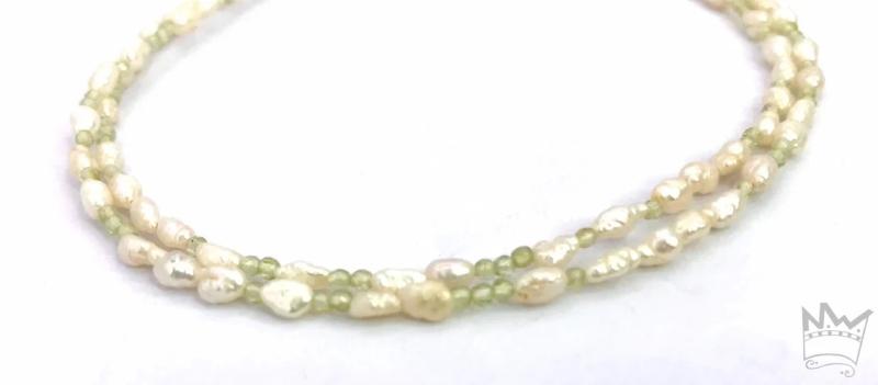 Perlenkette mit Peridot