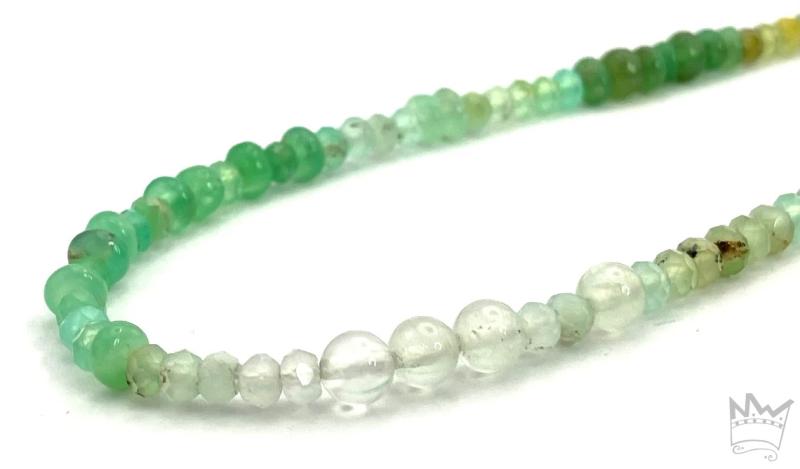 Chrysopras - Prehnit Kette