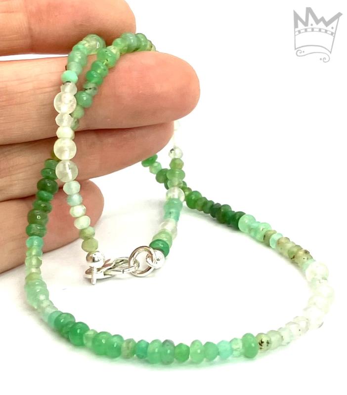 Chrysopras - Prehnit Kette