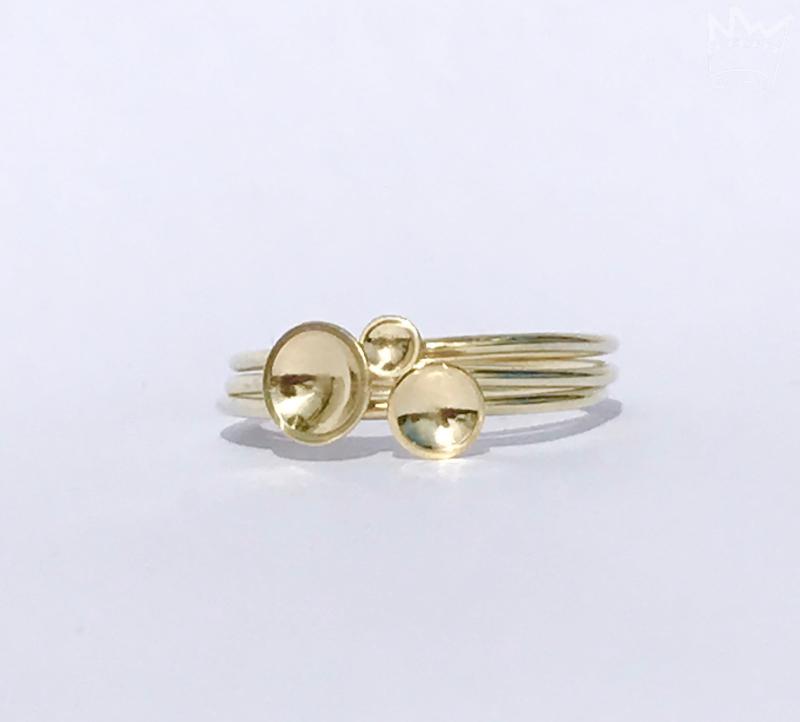Schälchenringe - 3er-Set (14kt Gelbgold)