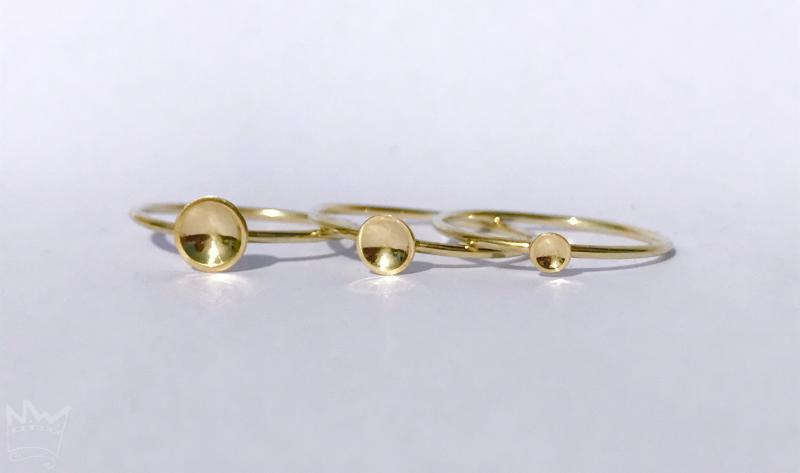 Schälchenringe - 3er-Set (14kt Gelbgold)
