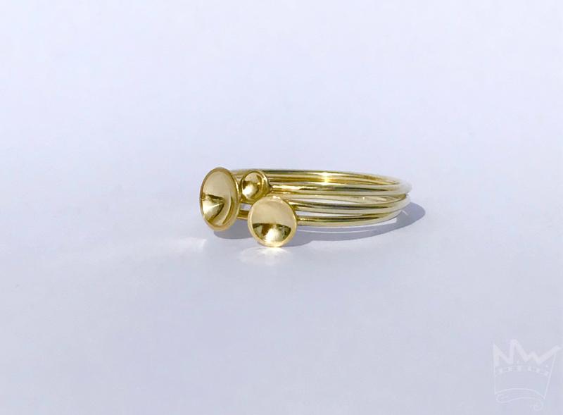 Schälchenringe - 3er-Set (14kt Gelbgold)