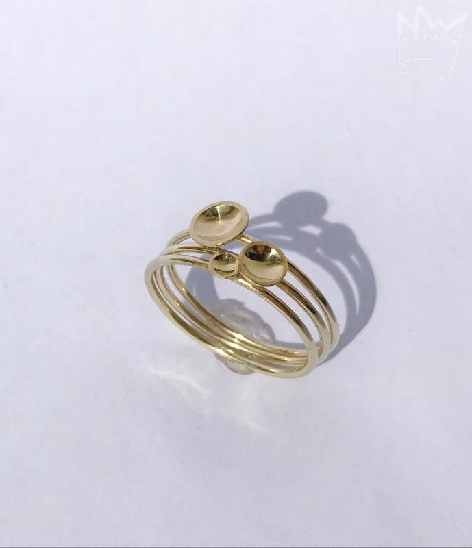 Schälchenringe - 3er-Set (14kt Gelbgold)