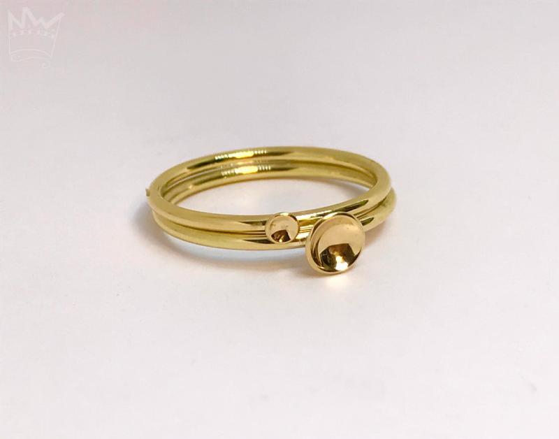 Schälchenringe - 2er-Set (18kt Gelbgold)