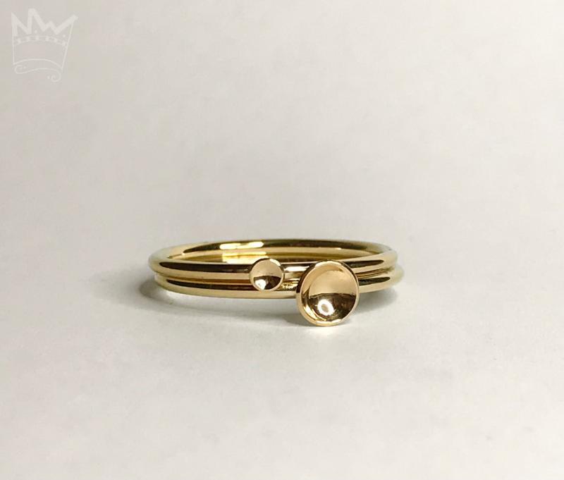 Schälchenringe - 2er-Set (18kt Gelbgold)